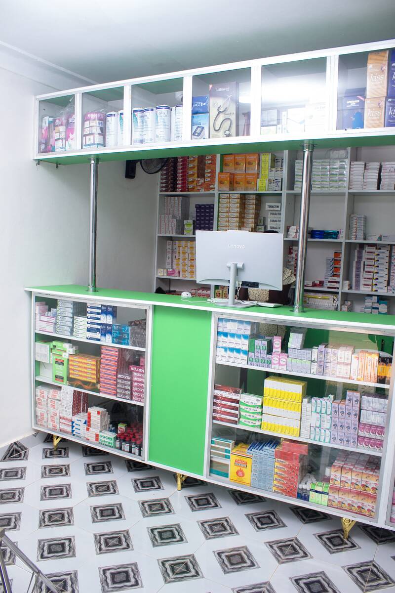 Medicine counters at Aciga Venture Pharmacy